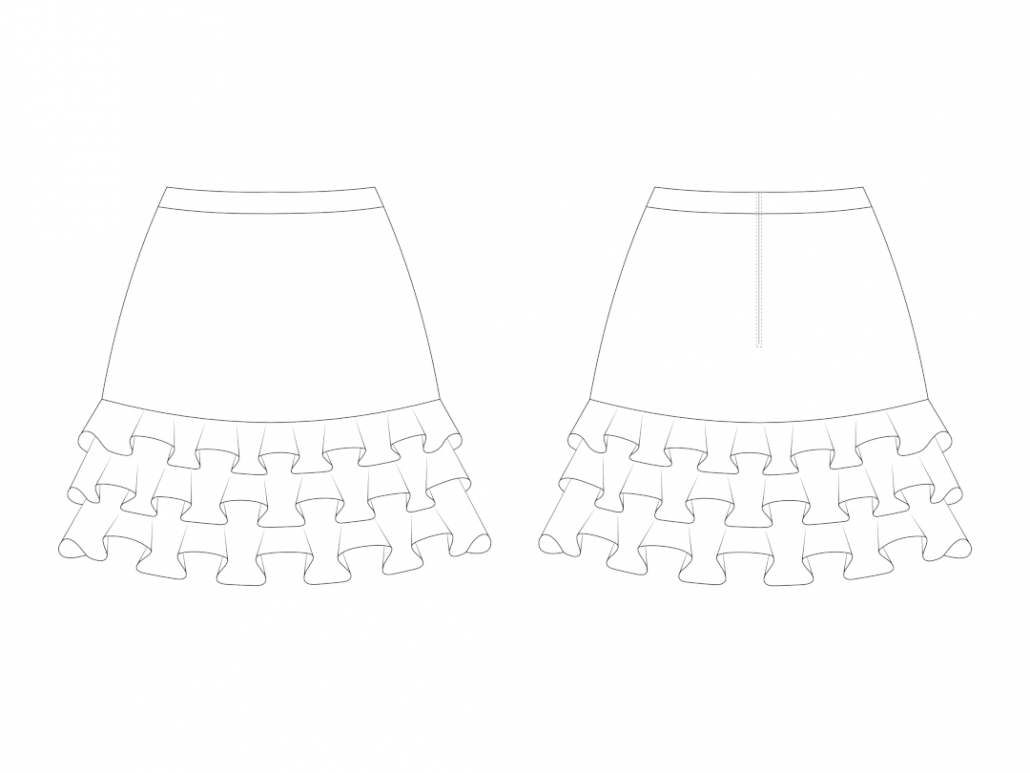 Technical Drawing Skirt Holly- GettingLoosey.com